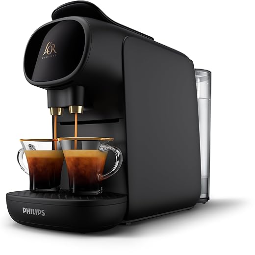 Philips L'Or Barista Sublime Cafetera De Cápsulas, Reconocimiento De Cápsula Doble, 1 O 2 Tazas, Bandeja De Goteo Ajustable, Negro Piano (Lm9012/60)