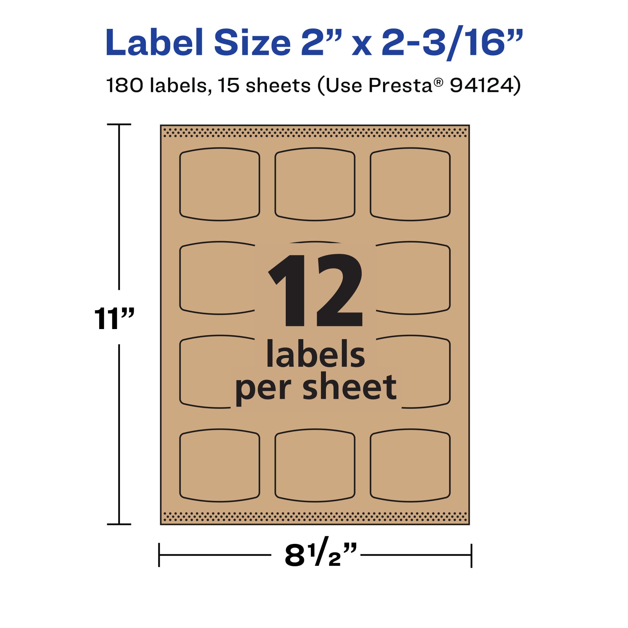 Avery Square Labels 2x2 Avery Kraft Brown Square Labels - Printable 2x2 ...