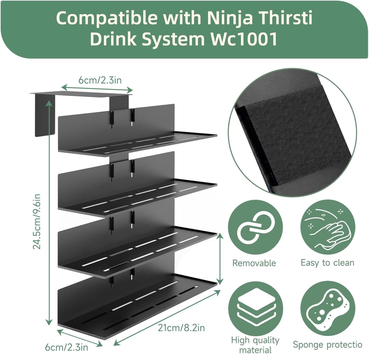Flavor Pods Holder for Ninja Thirsti WC1001 Soda Maker, 20-Capacity Storage Rack for Ninja thirsty flavor pods, Compact & Durable Shelf for Ninja Thirsties Drink System Soda Machine (Shelf Only) - Image 2