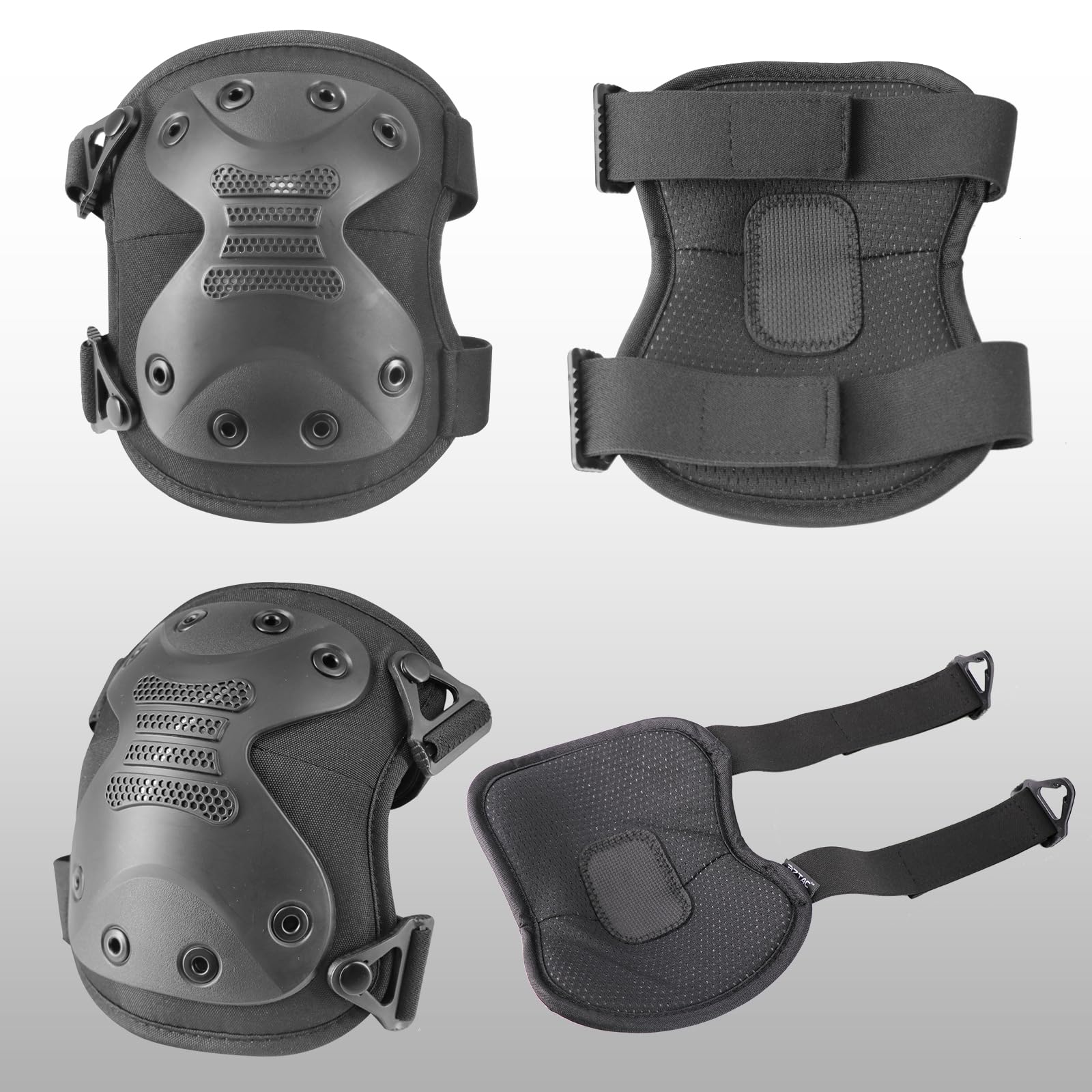 BZTAC Juego de rodilleras de protección de rodilla de combate profesional táctico avanzado para juegos de paintball al aire libre CS Paintball Ciclismo Seguridad Skateboarding Gear Patines Airsoft