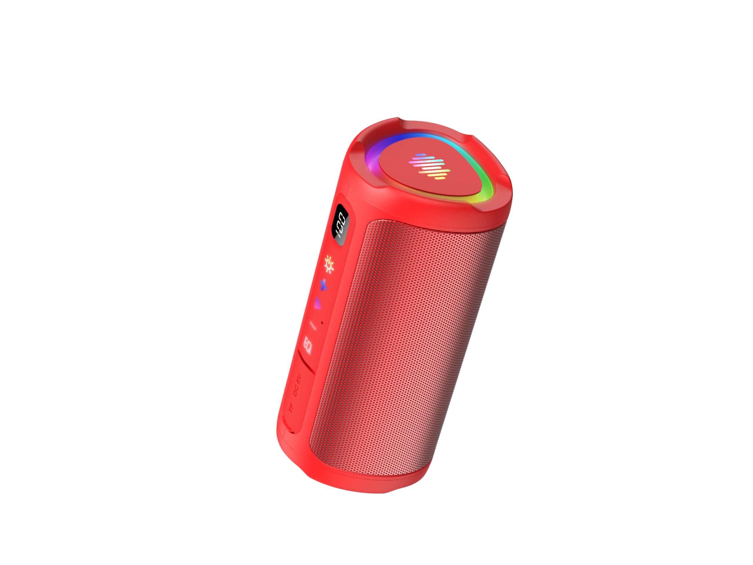 Altavoz Bluetooth 5.4 Potente 20W, Altavoces Graves Duales, Altavoces Bluetooth con 2 Modos EQ, Pantalla Digital Inteligente, 20H Reproducción, 7 Modos RGB, TWS, TF, IPX7, Speaker para Fiestas/Viajes