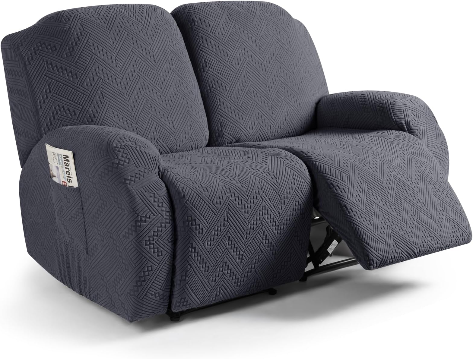 Ruaozz Recliner Loveseat Covers 2 Seater, Dark Gray