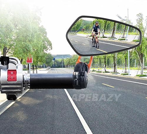 Miniatura 2 de Espejos traseros de extremo de barra de 78 de pulgada de 0.866 in, accesorios de motocicleta, scooters, retrovisor, retrovisor, espejos