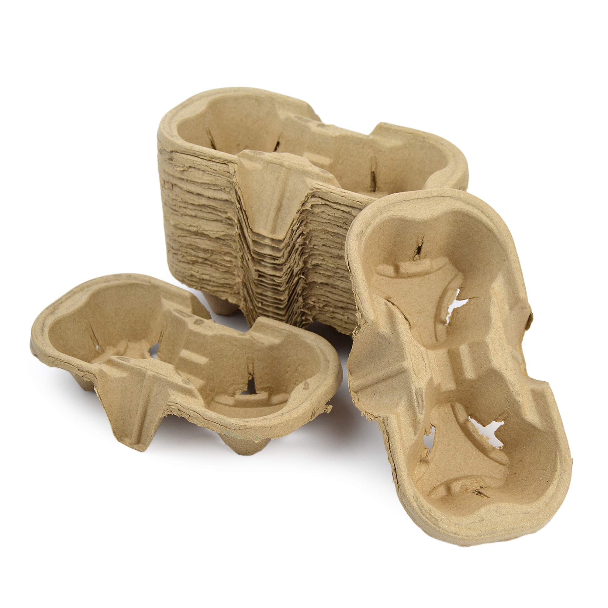 PZ 50 Porta Bicchieri de Cartón CELULOSA para Café 2 Plazas + PZ 50 Porta Bicchieri 4 Plazas Ideales para Llevar Bebidas Calientes