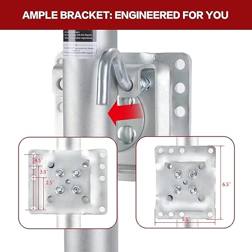 Miniatura 6 de TYT Gato de remolque de barco de 2000 libras con rueda, gato de remolque giratorio marino resistente con ruedas dobles de 6 pulgadas, elevación de