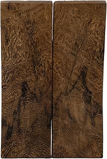 IECAP LLC 1 Pair Weru Bookmatched (Burl Ball Pattern) Knife Handle Scales – Knife Handle Materials – Natural Wood Knife Scales for DIY Crafts – Size 5 1/8 x 1 3/4 x 1/2 inches (Weru)