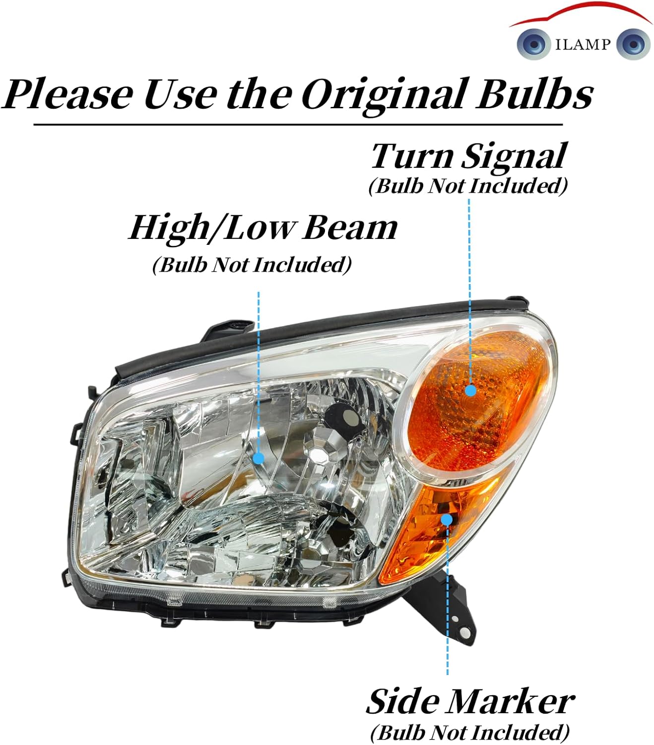 Headlight Pair Fit for 2004-2005 Toyota RAV4 Headlamp Driver+Passenger Side LH+RH AM-RV04A01L+R