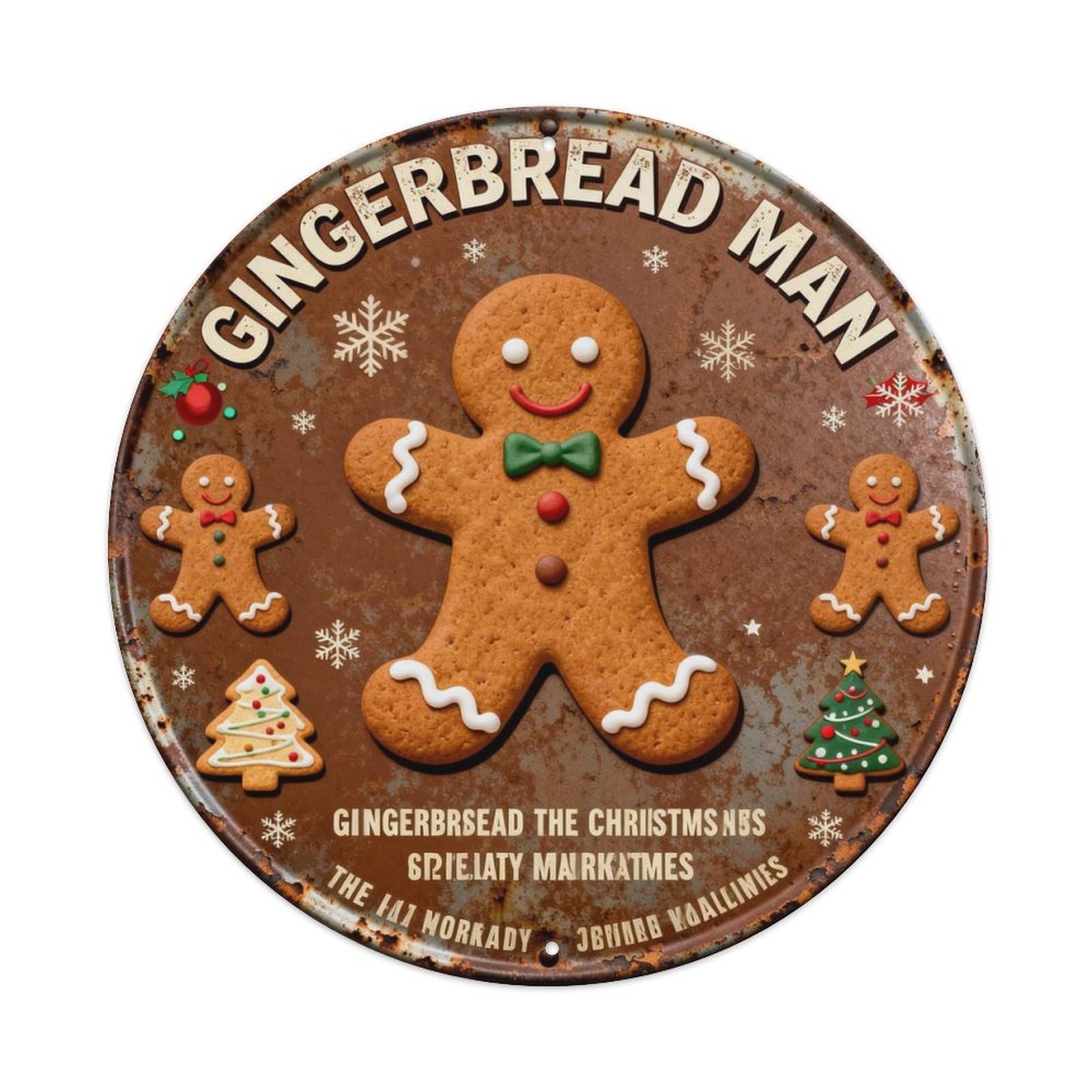 GINGERBREAD MAN Metal Tin Sign Plaque