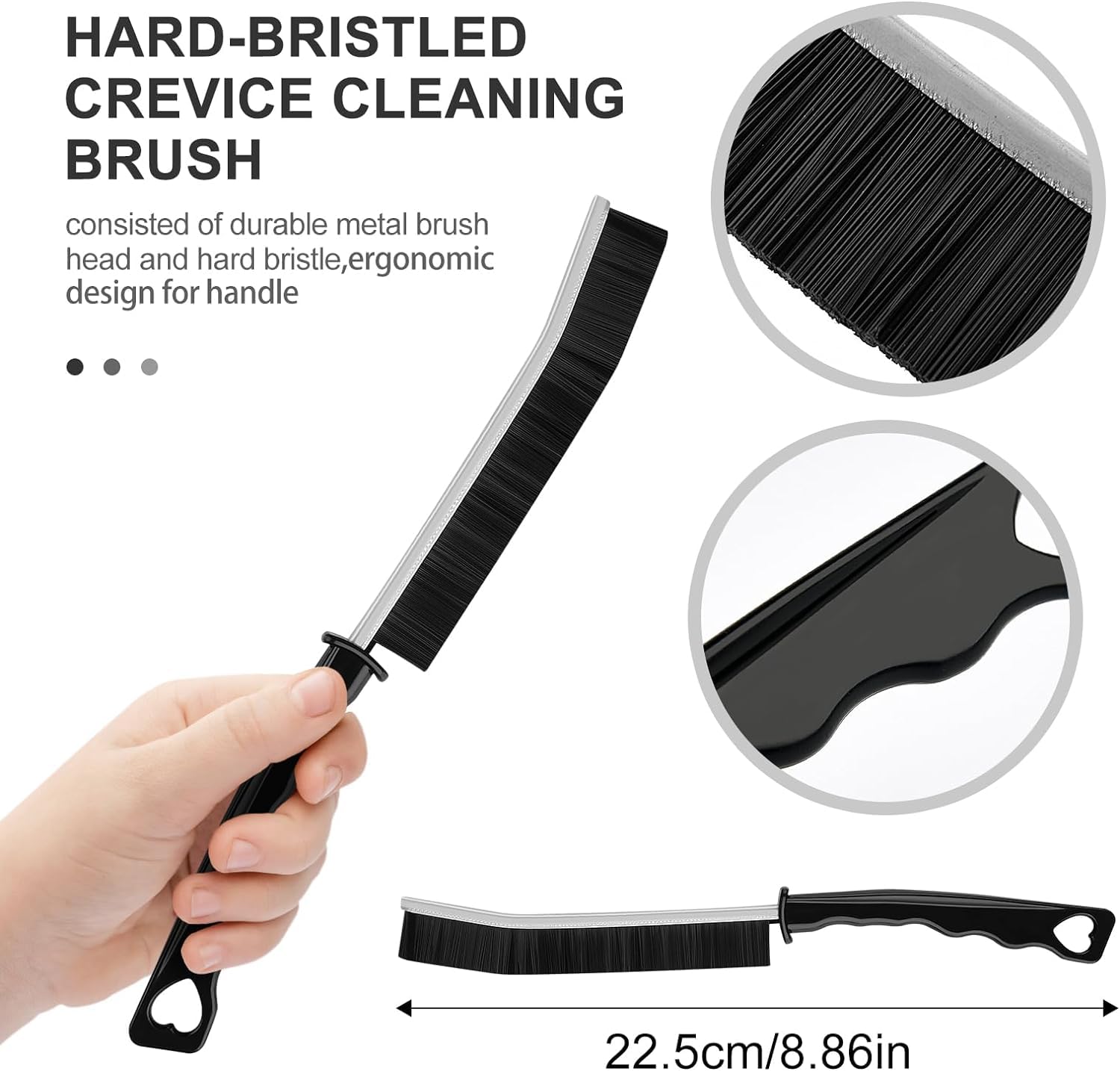 3 Pièces Brosse De Nettoyage Des Interstices, Brosse Pour Rainure Avec Poignée,Multifonctionnelle Brosse Nettoyage Salle De Bain, Brosse Joint