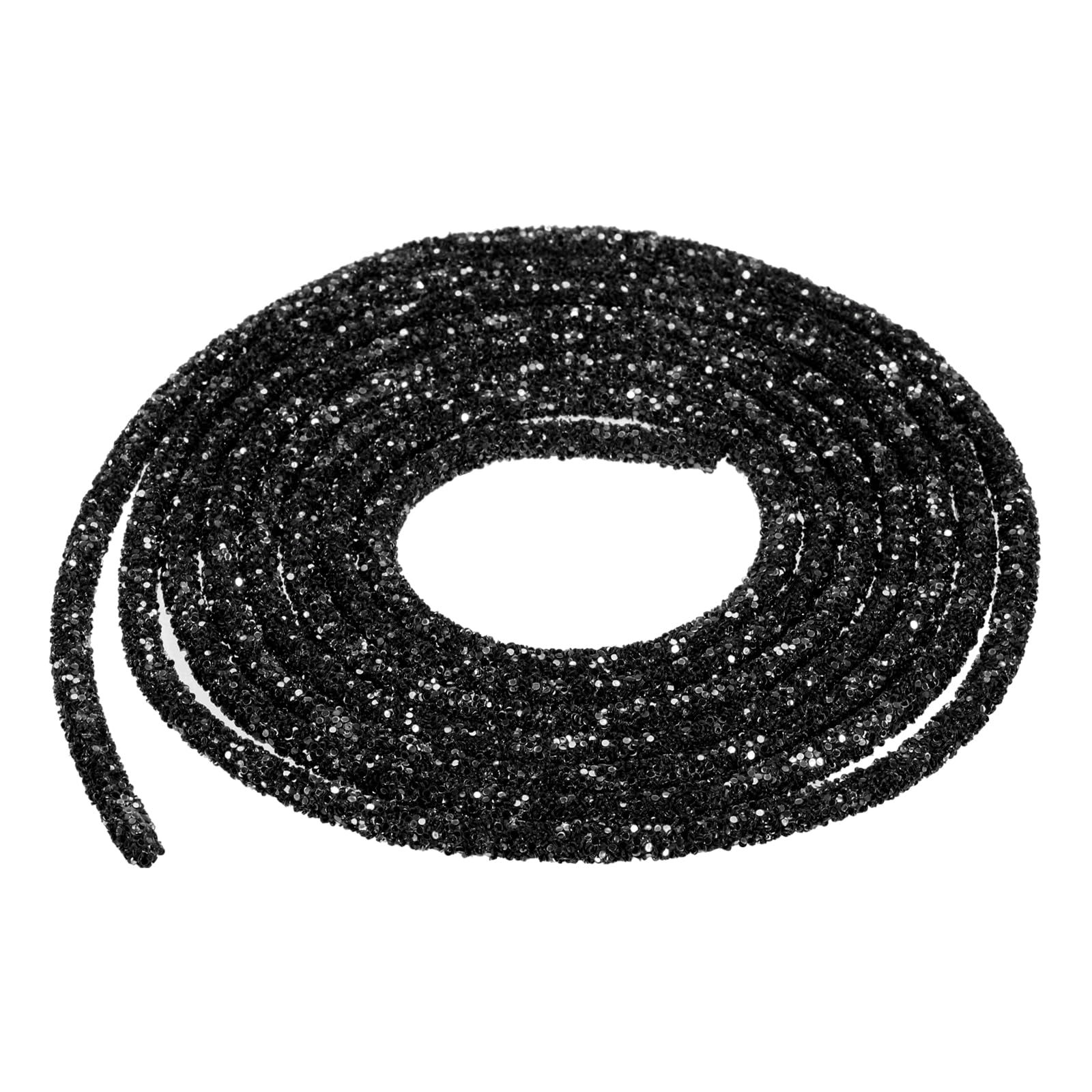 sourcing map 5 Yard 6mm 0.24 inch Glitter Sequins Rope Sequins Rhinestone Tube Cord for DIY Wedding Dresses Costume Clothing Shoes Jewelry Accessory Clear White — view 42