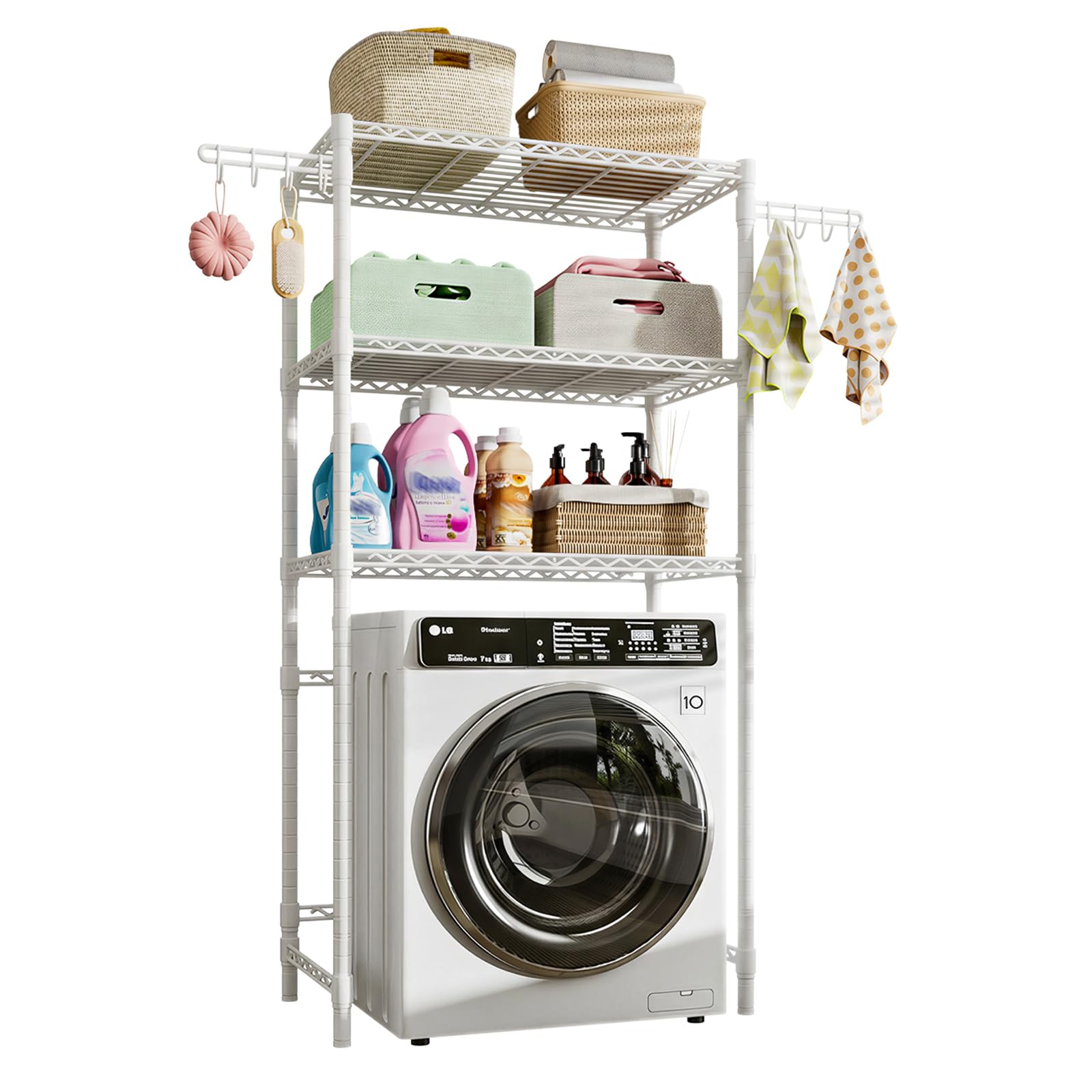 FTEYUET 3-Tier Storage Unit, Over Washing Machine and Dryer Shelving Unit — image 1