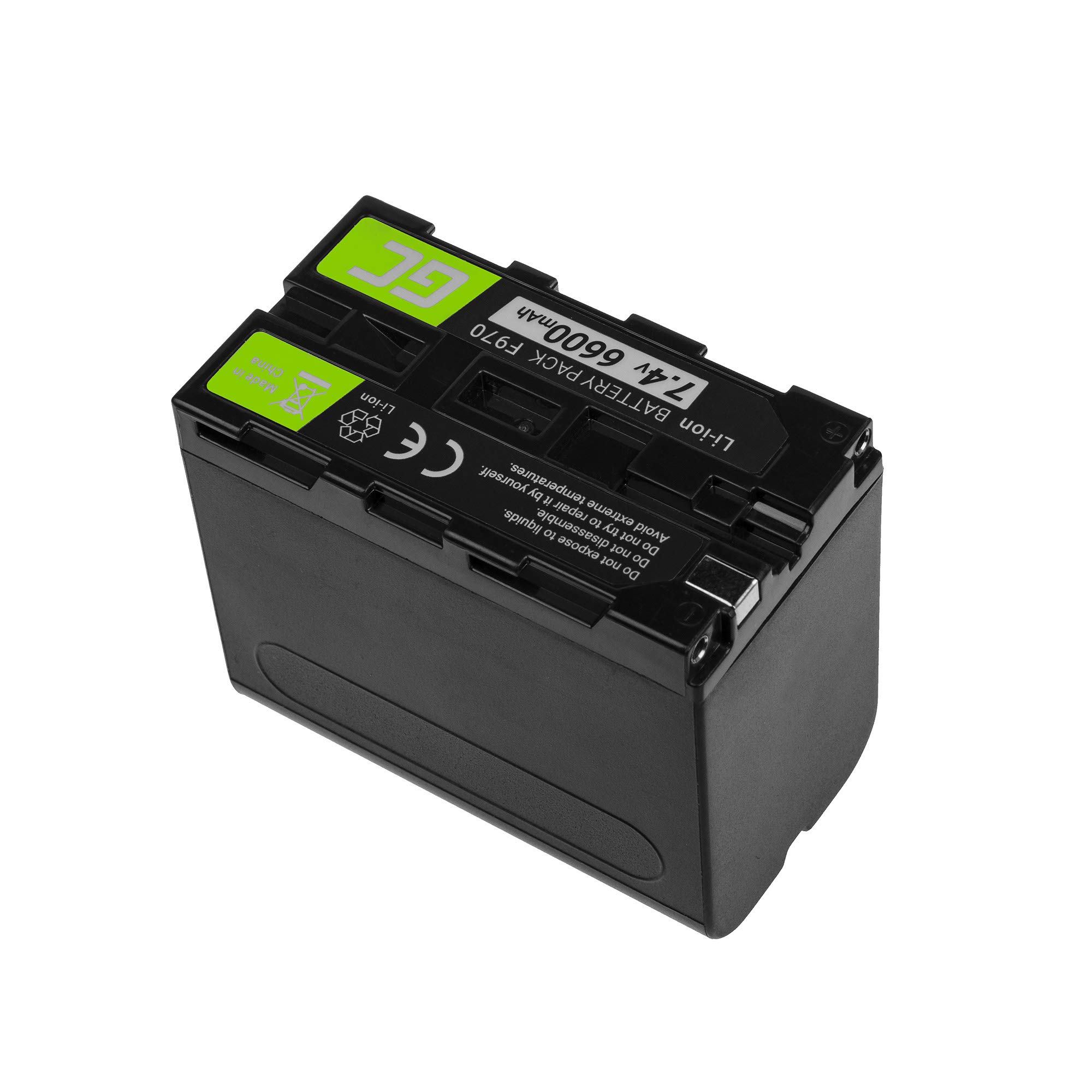 Green Cell® NP-F970 NP-F960 NP-F550 NP-F500 NP-F330 NP-F530 bateria do aparatu Sony CCD-RV100 TR516 TR716 TR917 DCR-VX2100 HDR-AX2000, Full Decoded (ogniwa litowo-jonowe 6600 mAh 7.4V Czarny