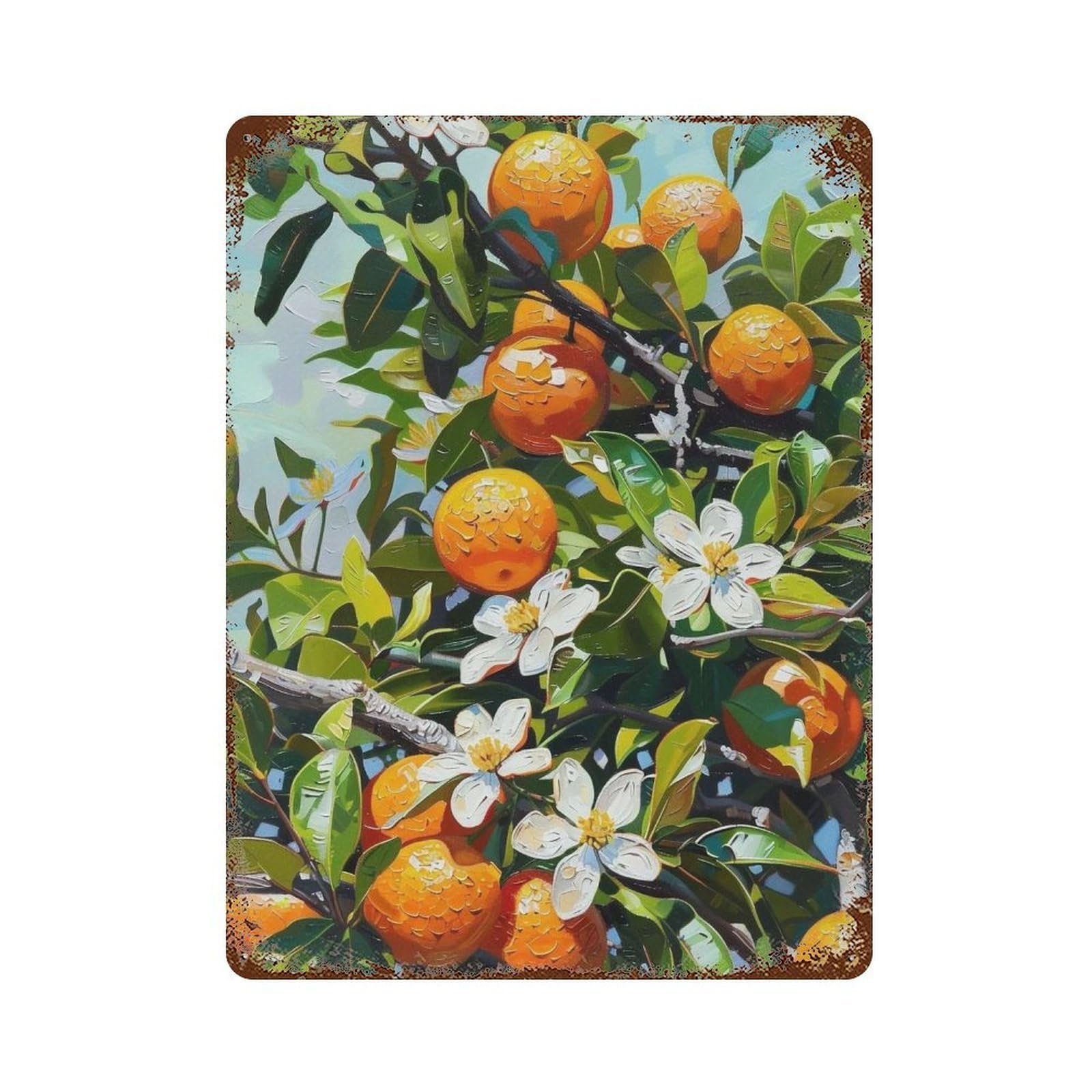 WUJHGRSG Sunny Citrus Grove (2) Wall Art Retro Iron Vintage Metal Tin Sign Poster Modern Decor for Home Cofffee Club Bar Shop Style 40x30cm