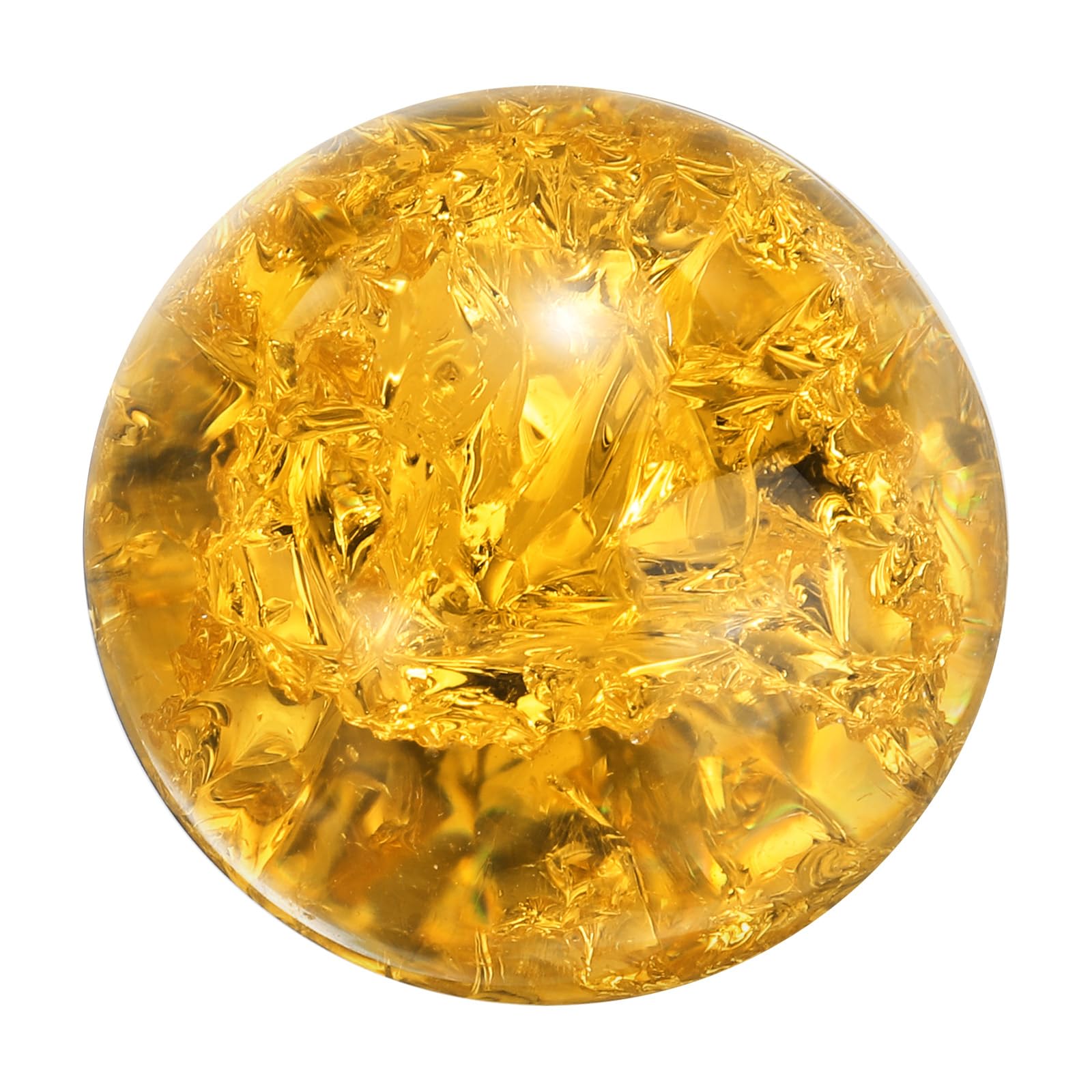 uxcell 30mm/1.2" Crystal Sphere Ball Ice Cracked Glass Solid Decorative Sphere Crystal Ball Prop Ornament for Feng Shui Divination Fortune Telling Tabletop Fountain Decoration, Amber-image-19