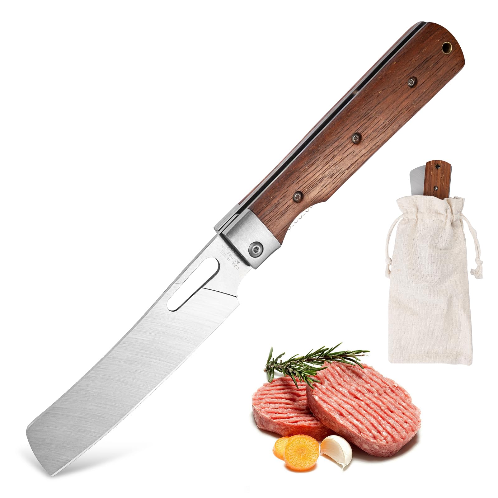 XXV 4 8 inch Folding Chef Knife Ultra Sharp 440A Stainless Steel Blade Pocket Foldable Japanese Style Kitchen