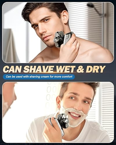 Miniatura 7 de Afeitadoras de cabeza para hombres calvos, afeitadora eléctrica con cabeza desmontable para hombres, afeitadora de cuerpo impermeable para cabeza