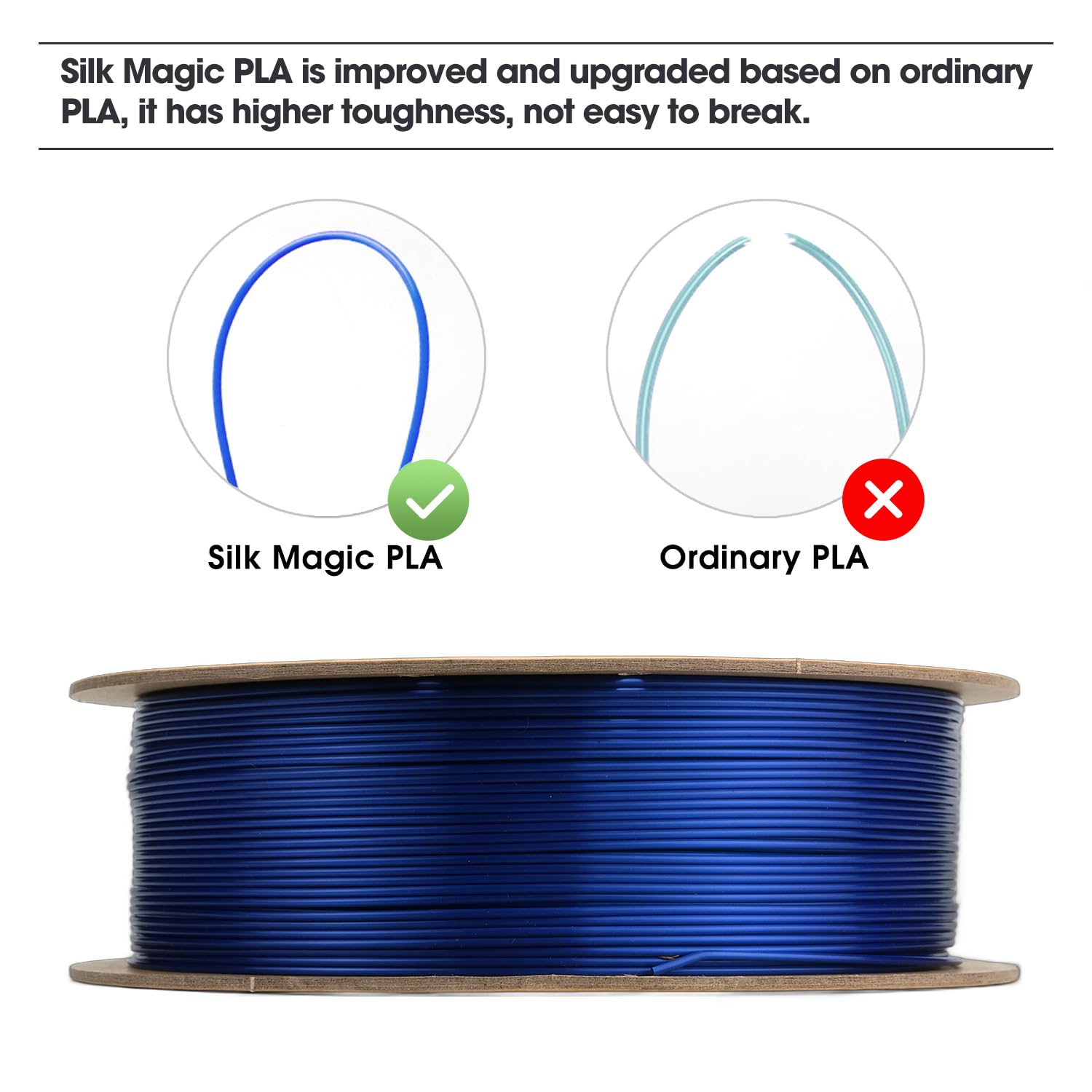 eSUN PLA Magico di Seta Filamento 1.75mm,Filamento per Stampante 3D a Doppio Colore Seta PLA,Precisione Dimensionale +/-0.05mm, Bobina da 1kg Filamento per Stampa 3D per Stampanti 3D,Seta Verde Blu