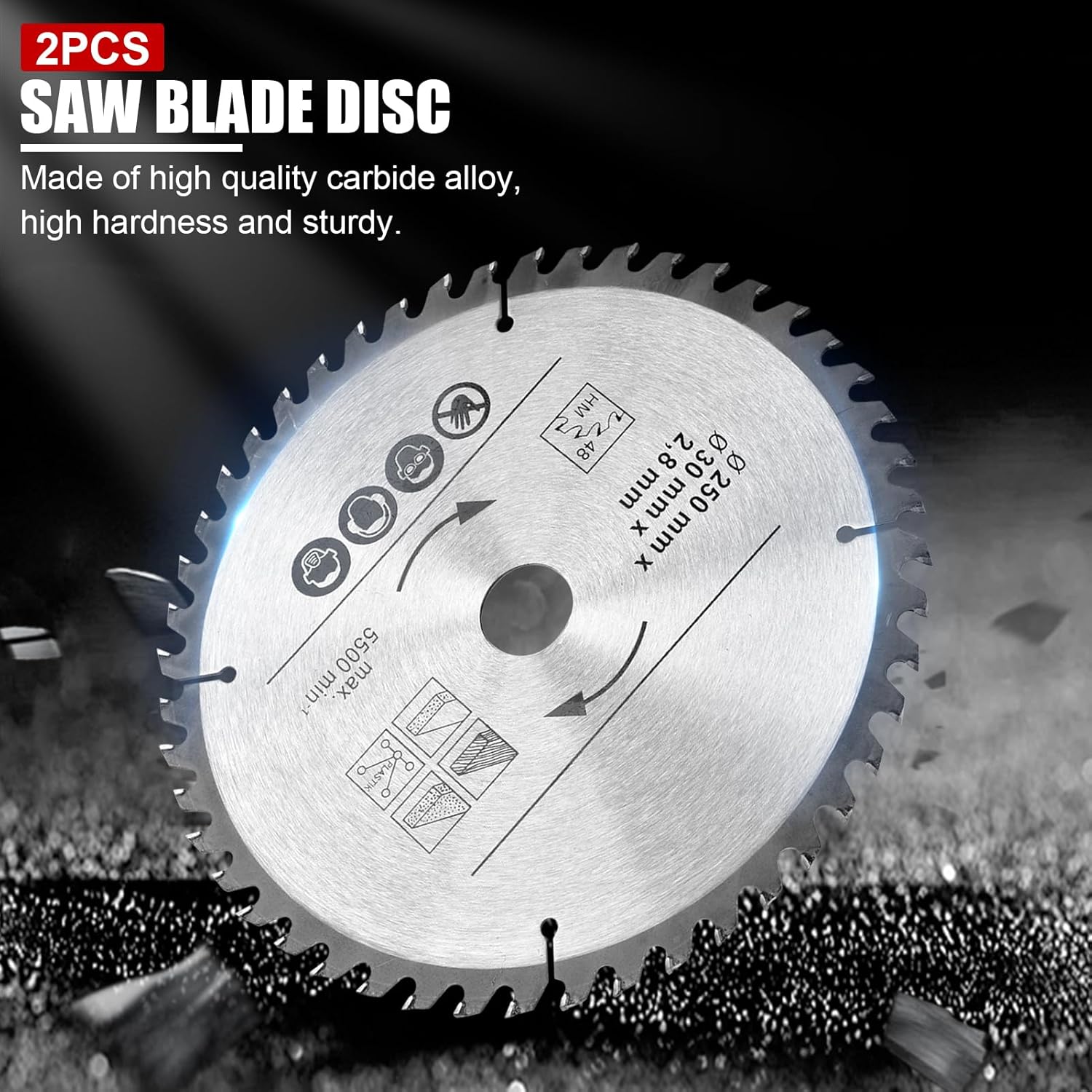 Circular 250mm 48T & 60T TCT Saw Disc Blade 30mm Bore for General Purpose and Cross Cutting Wood Hard Wood