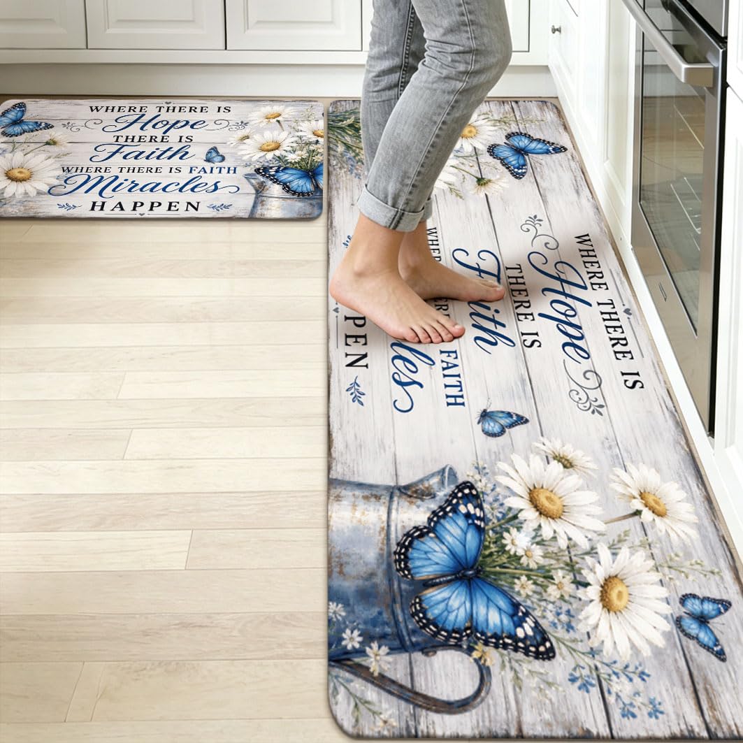 Tapetes de cocina alfombras antideslizantes lavables vintage TNKBREEZE juego de 2 piezas