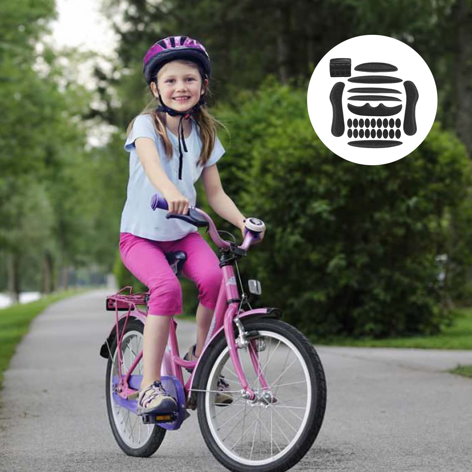 Imbottiture Per Caschi,Imbottiture Per Caschi, Kit Di Imbottitura Per Casco, Imbottitura Del Casco Protettivo, Imbottitura per caschi da Bicicletta, Cuscinetti in Schiuma per Casco da Bici