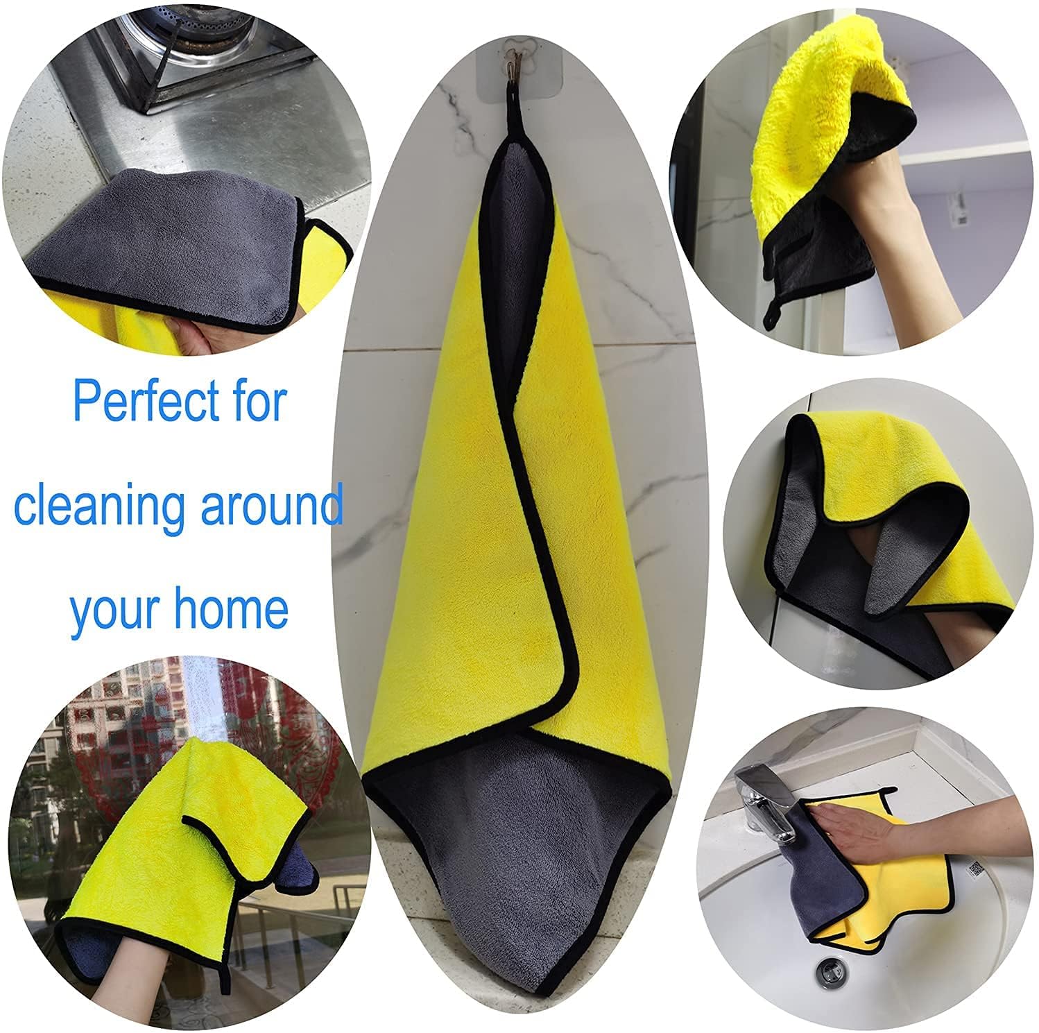 Auto Hub Heavy Microfiber Cloth for Car Cleaning and Detailing, Double Sided, Extra Thick Plush Microfiber Towel Lint-Free, 600 GSM (Size 40cm x 40cm)/Pack of 4, Color: Mix, Multi Color 1