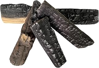 Large Gas Fireplace Logs Set of Ceramic Wood Logs. Use in Indoor, Gas Inserts, Vented, Electric, or Outdoor Fireplaces & Fire Pits. Realistic Clean Burning Accessories (4pcs)