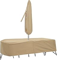 Vista 8 de Protective Covers Funda de mesa resistente a la intemperie, 60 x 66 pulgadas, mesa ovalada/rectangular, gris - 1152