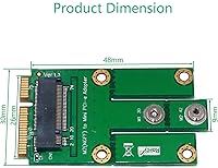Vista 3 de M. 2 NGFF Key B a Mini PCI-E adaptador con ranura para tarjeta SIM para módulo a placa base Mini PCI-E