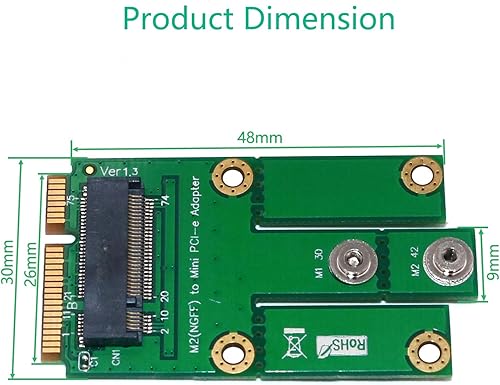 Miniatura 3 de M. 2 NGFF Key B a Mini PCI-E adaptador con ranura para tarjeta SIM para módulo a placa base Mini PCI-E