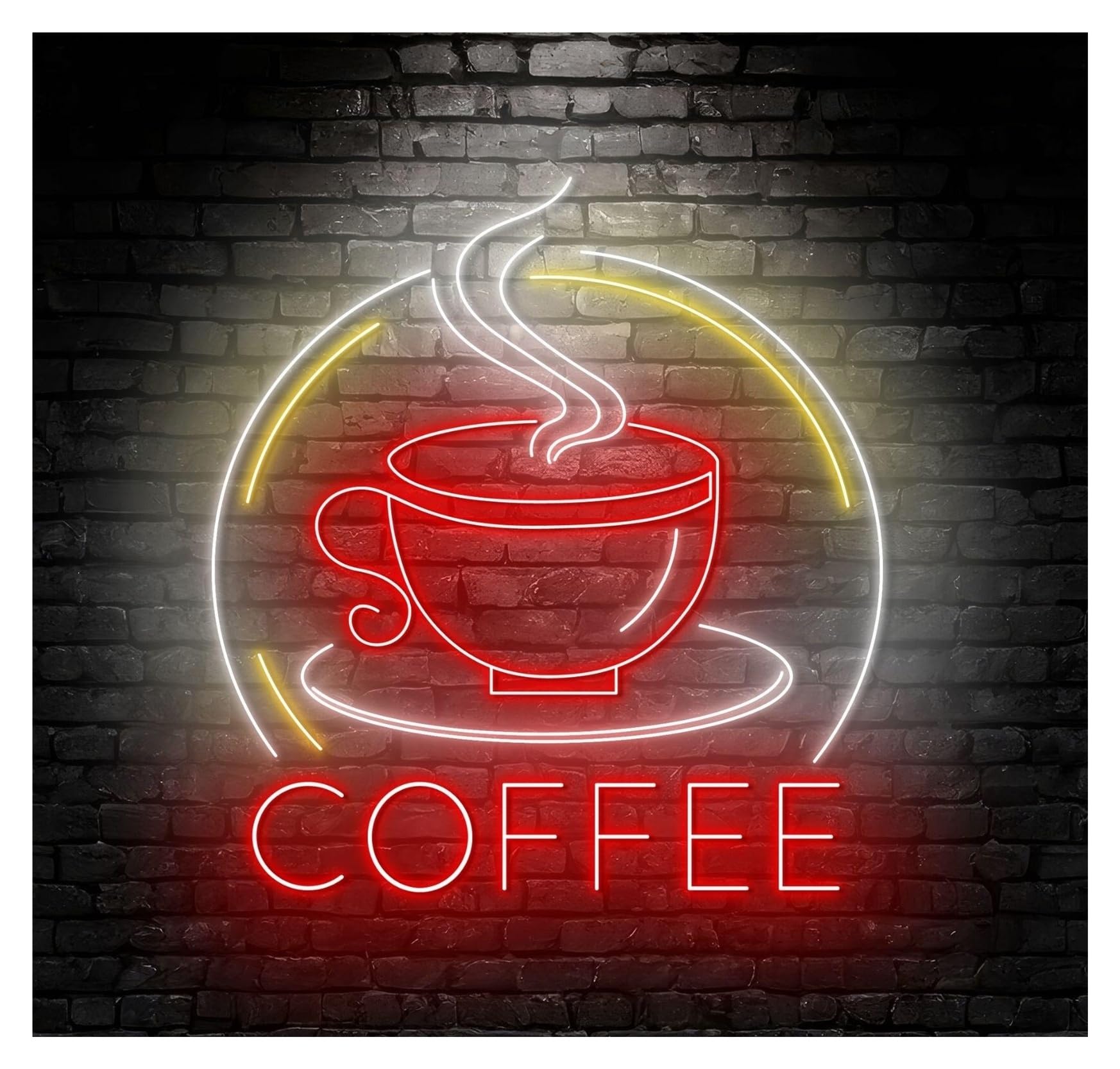 Hanging Art Neon Signs Coffee Neon Sign Led Light Drinking Cafe Store Wall Decor Storefront Window Display Business Entrance 50cm