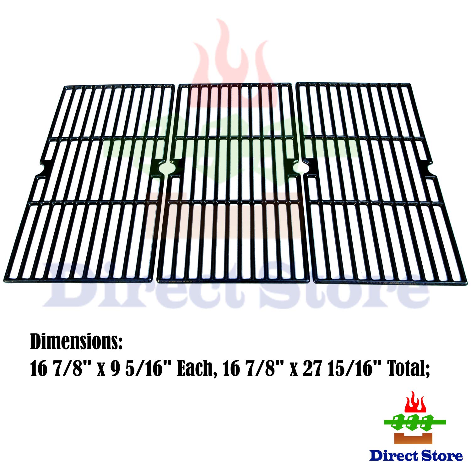 Direct Store Parts DC121 Polished Porcelain Coated Cast Iron Cooking Grid Replacement for Charbroil, Master Chef Gas Grill