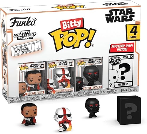 Miniatura 1 de Funko Bitty Pop! The Mandalorian Mini Juguetes Coleccionables Paquete de 4  Moff Gideon, Incinerator Stormtrooper, Dark Trooper y Mystery Chase