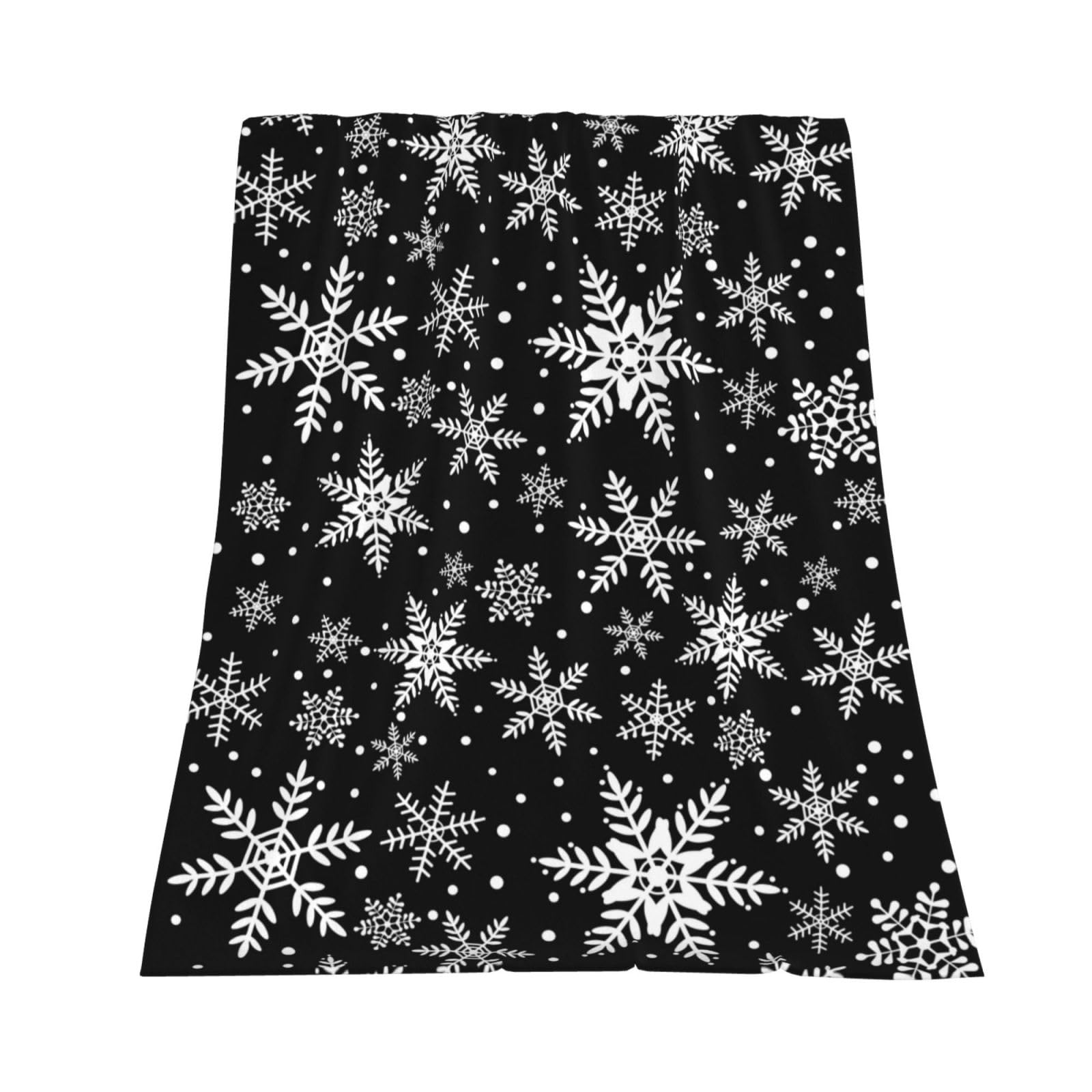 Nextchange Winter Snowflakes Black Throw Blanket for Couch Sofa Living Room Christmas Blanket Warm Cozy Lightweight Travel Outdoor Blanket for Women