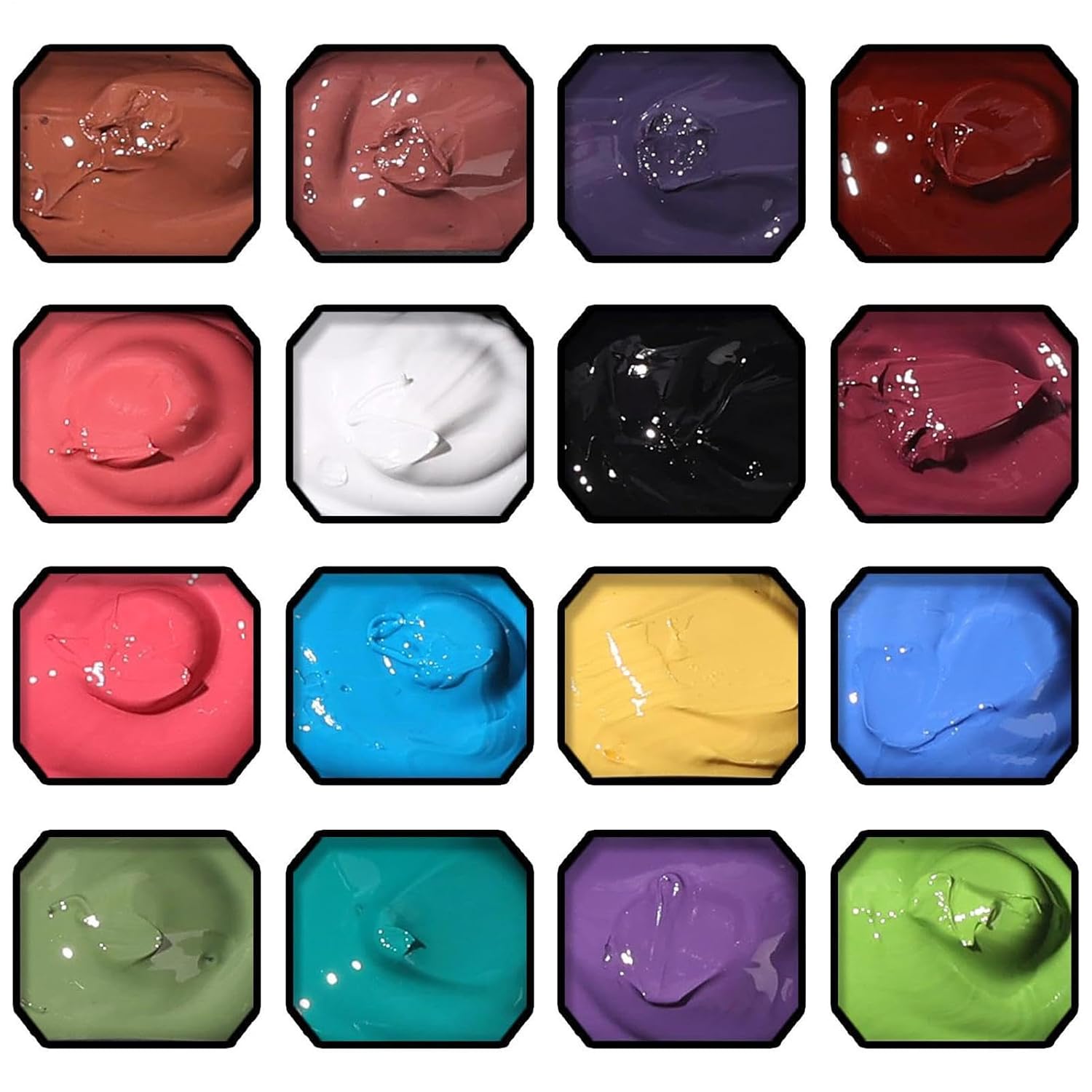 Painting Gel - 16 Colors Gradient Palette, 32ml Professional Manicure Art Kit with Creamy Texture, Easy Blend Nail Polishing for Beginners, Portable Studio Set for Home Salon