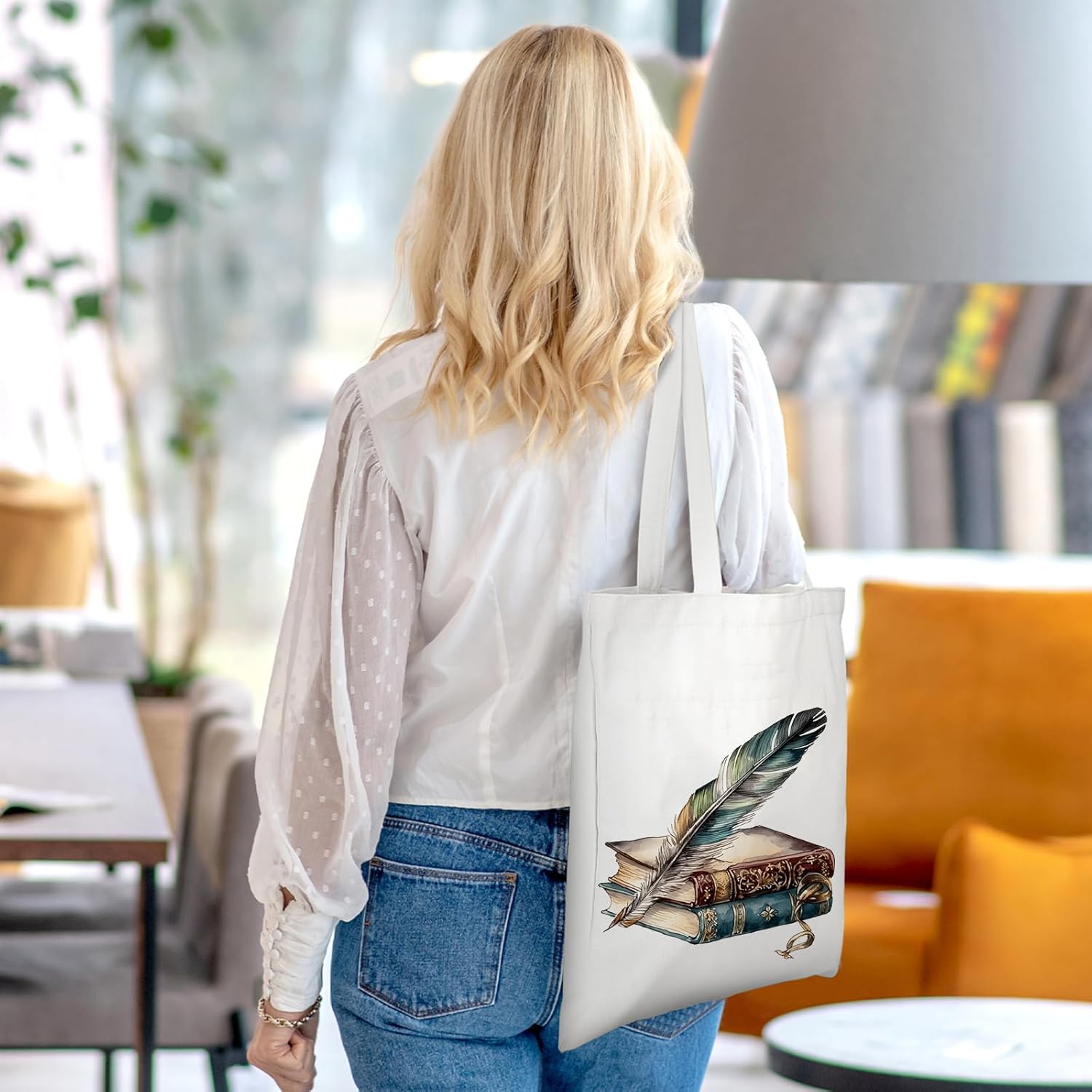 ElasignShopo 8 Pcs Book Canvas Tote Bags Book Club Gifts Book Lovers Totes Bags Bulk Aesthetic Reusable Grocery Bags for Women Bookish Lovers Librarian Readers Gifts Travel Shopping (Vintage Books) - Image 7