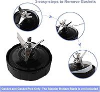 Vista 3 de 6 piezas de juntas de goma de 10 cm, juntas de sellado de anillo O blanco, piezas de repuesto para licuadora Ninja BL480 BL680 BL910 CT680