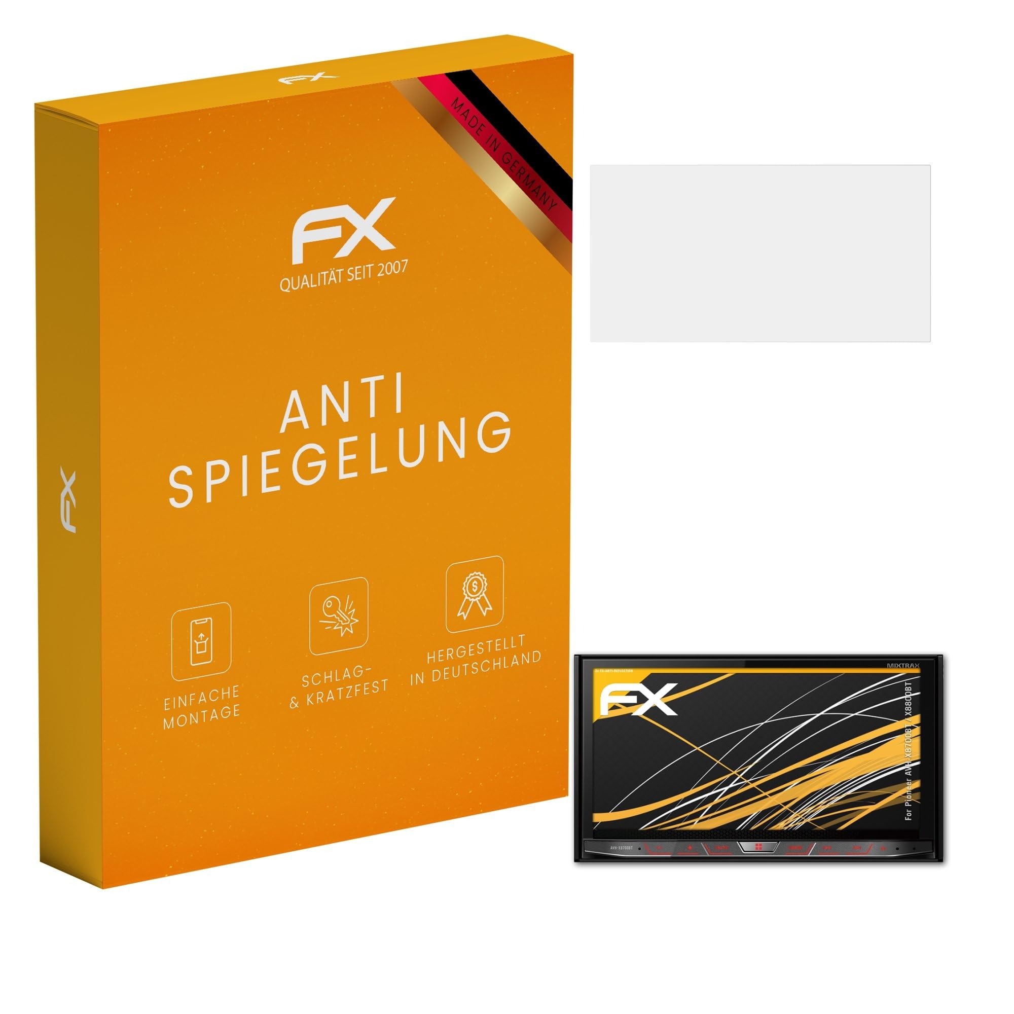 atFoliX Screen Protector compatible with Pioneer AVH-X8700BT / X8800BT Screen Protection Film, anti-reflective and shock-absorbing FX Protector Film (2X)
