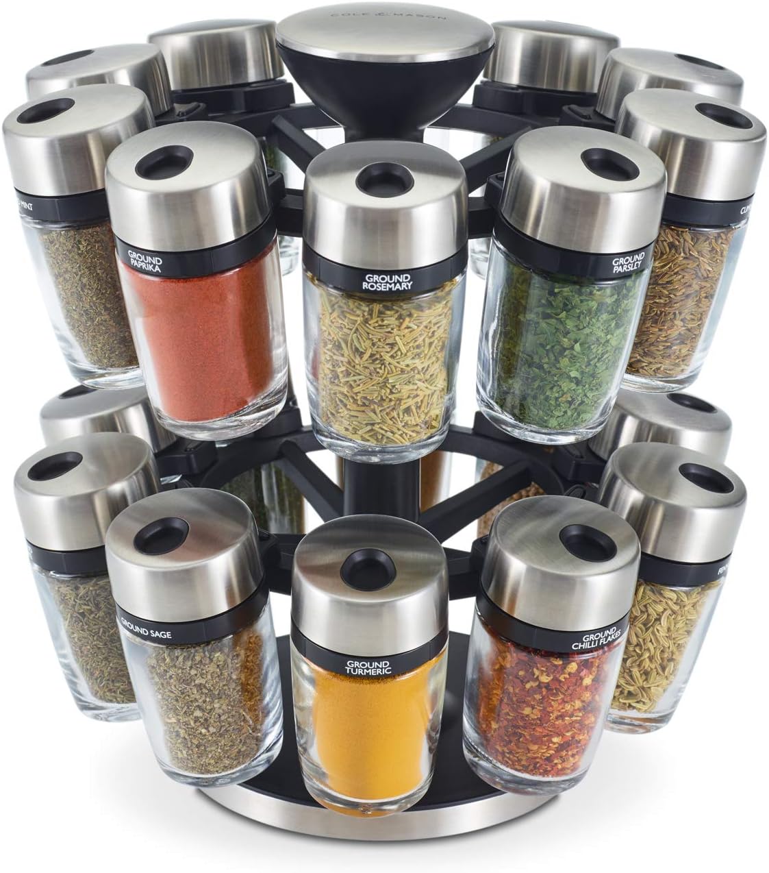 Amazon Basics Alloy Steel 20Jar Vertical Spice Rack Amazon.co.uk