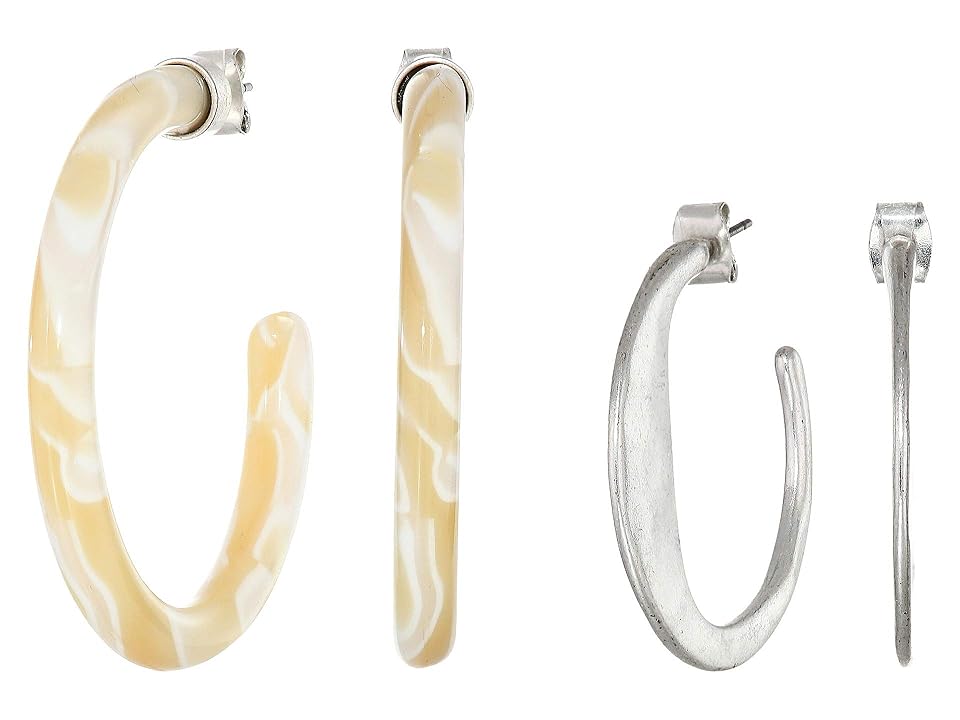 

Lucky Brand Acetate Hoop Trio Earrings (Two-Tone) Earring, Metallic