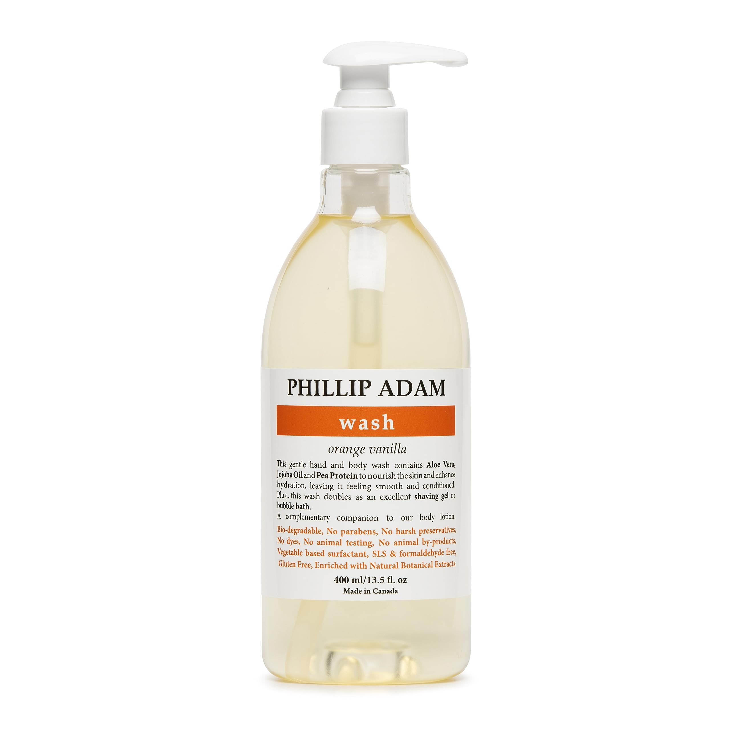 Phillip Adam Orange Vanilla Hand and Body Wash for All Skin Types - Nourishing and Moisturizing - Gentle and Sulfate Free - 13.5 Fl Oz