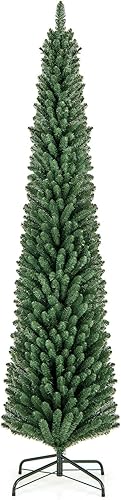 Miniatura 117 de Goplus - Árbol de Navidad artificial cónico de 6 pies, 340 puntas de rama, agujas de cloruro de polivinilo premium, delgado con soporte de metal