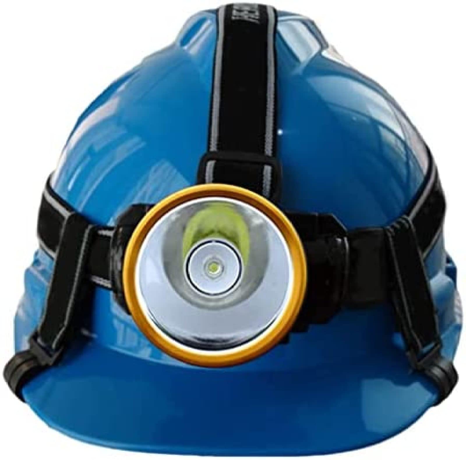 Iluminación Nocturna Casco Casco de construcción Faro LED Diseño en Forma de V Engrosado Fácil de Instalar Material de PP Casco de Obra Duradero Faro de minero,Azul,Luz de Gancho de Acero