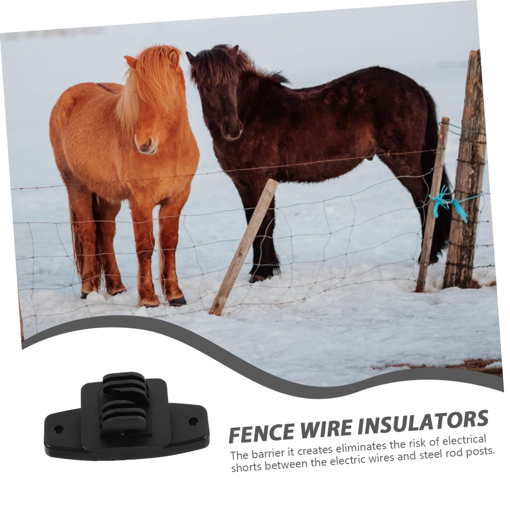 Isolatori Accessori Isolanti Nero in Pp per Recinzione Elettrica 50 Pezzi senza Pericolo di Cortocircuito per Fili Elettrici per Fattorie