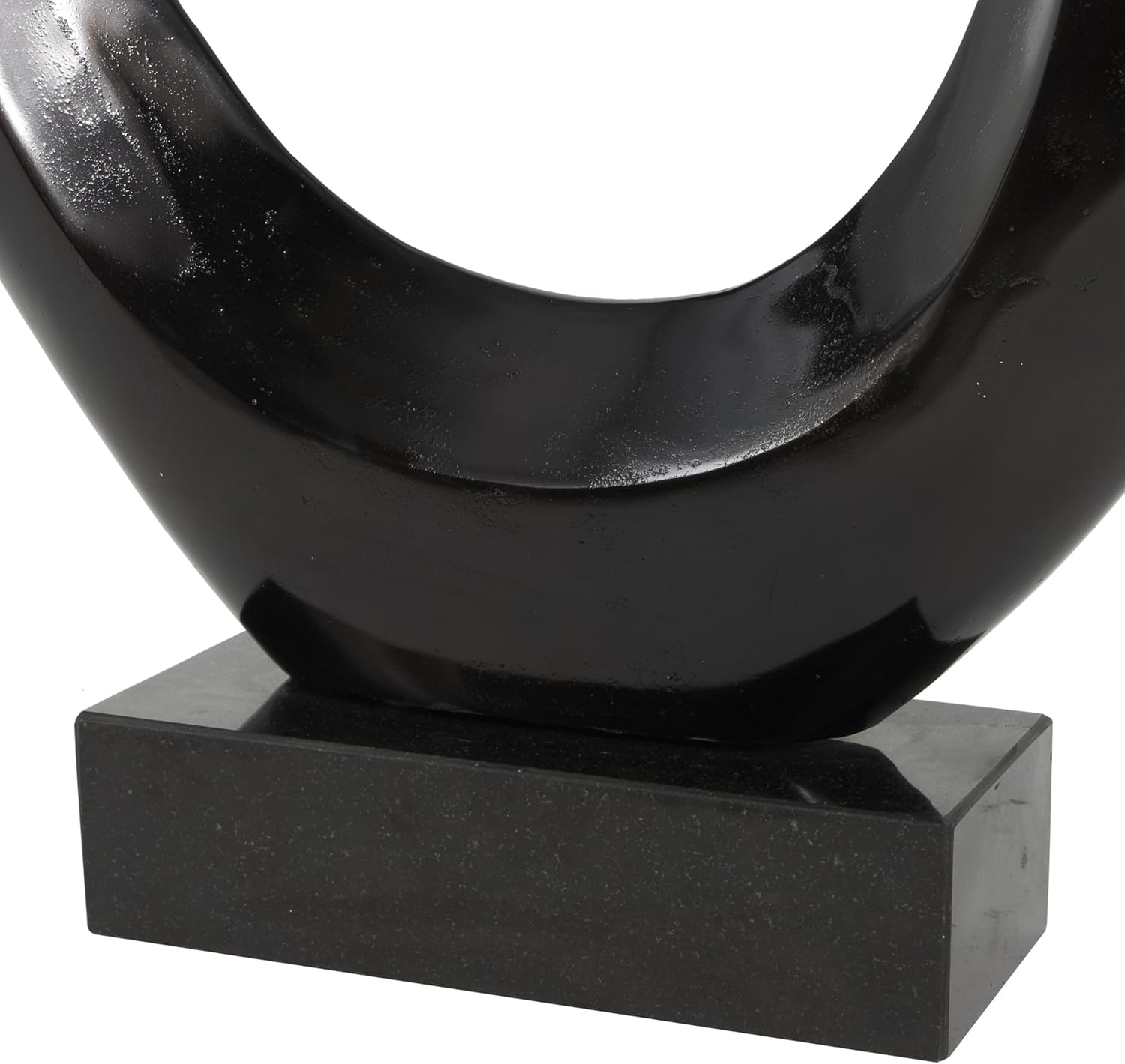 Deco 79 Aluminum Metal Abstract Decorative Sculpture Tall Looped Floor Home Decor Statue with Marble Base, Accent Figurine 22" x 5" x 62", Black - Image 6