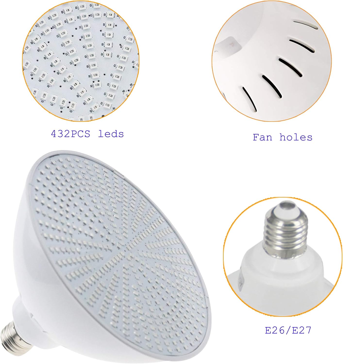 120V 35W AC/DC Color Changing Swimming Pool Lights LED Bulb Fits for Light Fixture E26/E27 Switch Control+Remote Control Type Changing Replace Ment Swimming LED