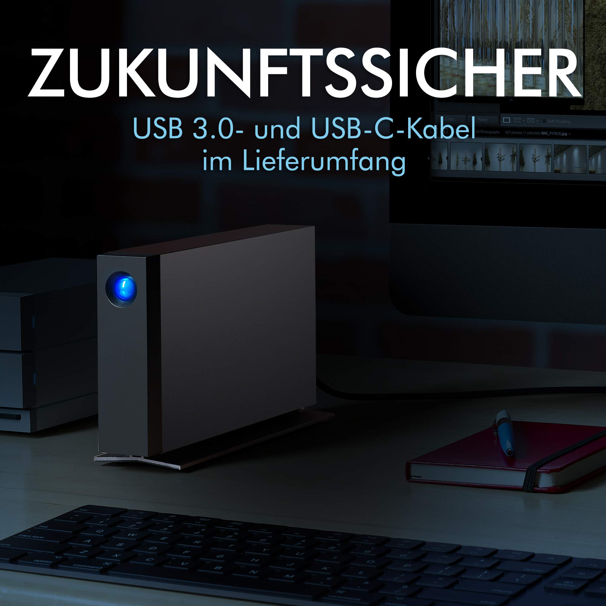 LaCie d2 Professional 10TB, Externe Festplatte, 3.5 Zoll, PC & Mac, schwarz, inkl. Data Rescue Service (STHA10000800)