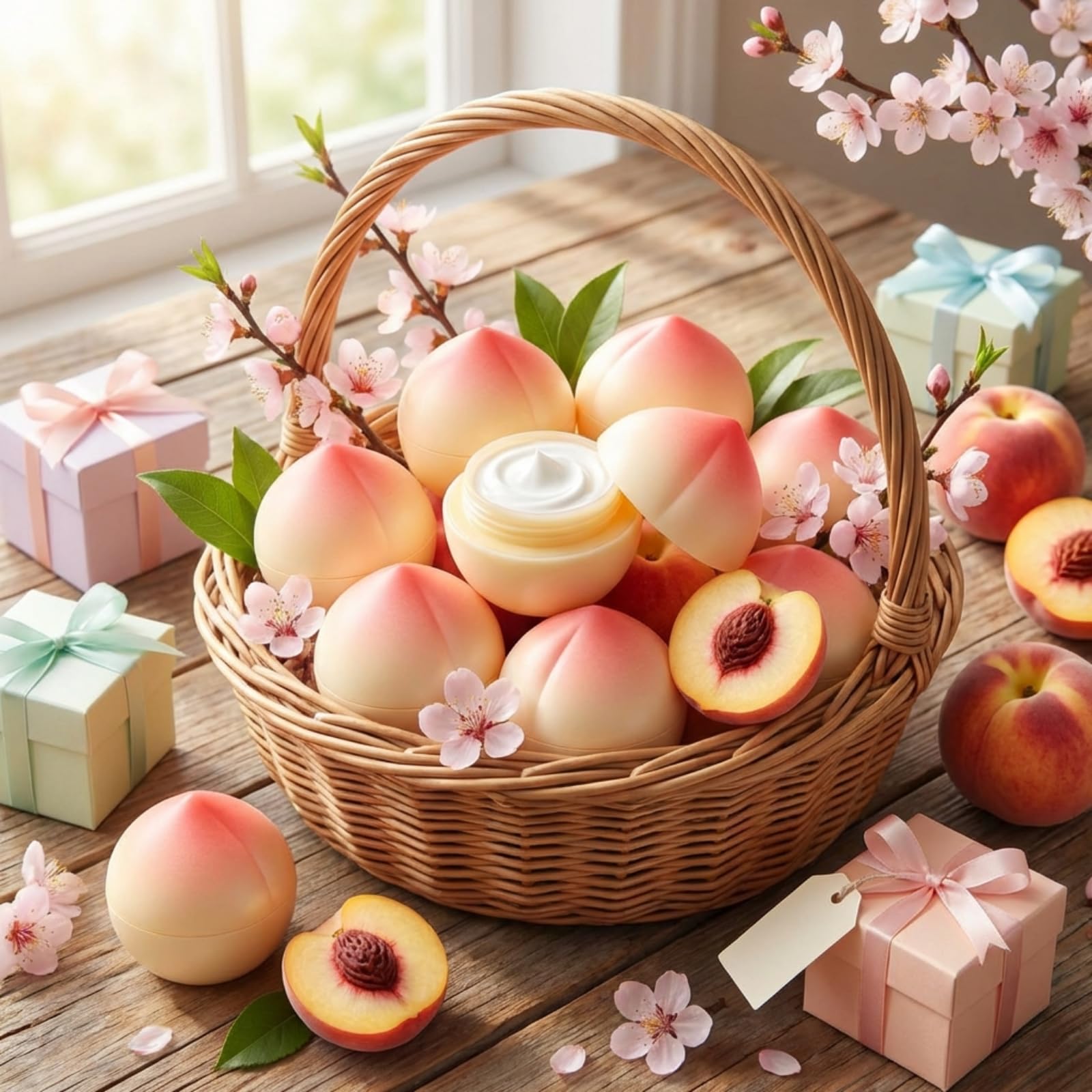 Set di 12 creme mani alla pesca da regalare a donne, divertente regalo di Natale con crema mani alla frutta per insegnanti, madri, infermieri, addio al nubilato e dipendenti.