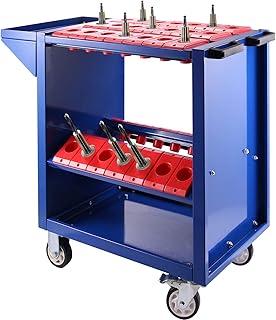 VEVOR Tool Cart 40 Taper Tool Holder CNC Tool Cart 35 Capacity CAT40 BT40 Service Carts with Wheels Heavy Duty (BT40 35 Capacity)