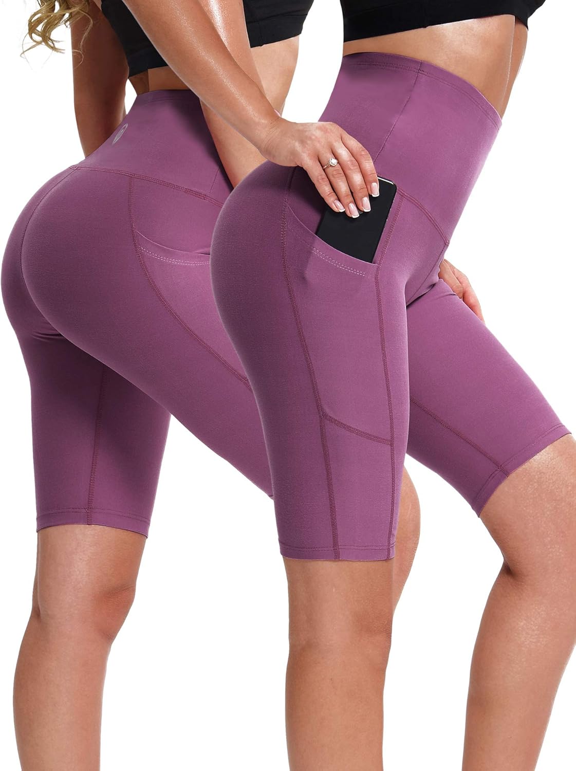 NELEUS Women's 8" Biker Shorts High Waist Tummy Control Workout Running Shorts for Gym Yoga - Image 6