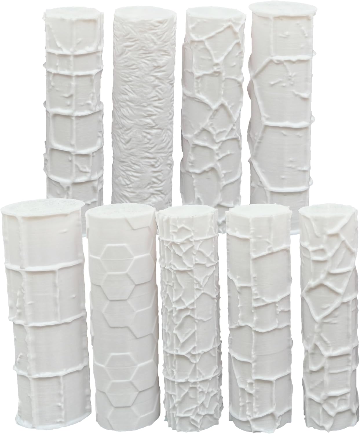 地形テクスチャローラーセット D&amp;D、ウォーゲーム、バトルマット、卓上、ダンジョンズアンドドラゴン用、ミディアム、ホワイト。